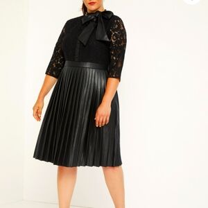 Eloquii faux leather and lace dress.